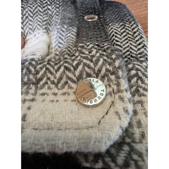 YoungLA Jacket Mens‎ Small Black White Plaid Flannel Shacket Snaps Quilted NWT - Picture 4 of 13